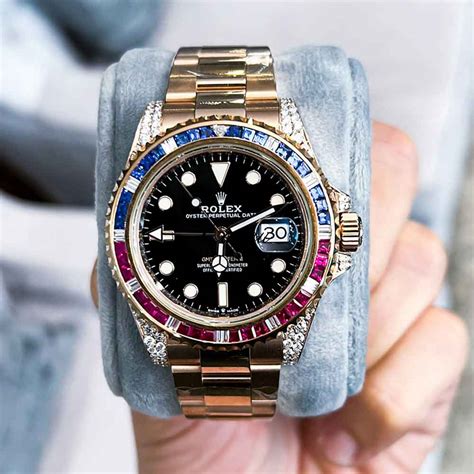 rolex gmt master white gold diamonds|rolex gmt master 18k gold.